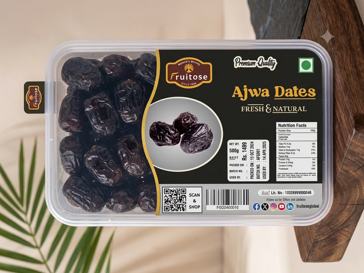 Premium Ajwa Dates | Authentic Saudi Arabian Khajoor | 500g