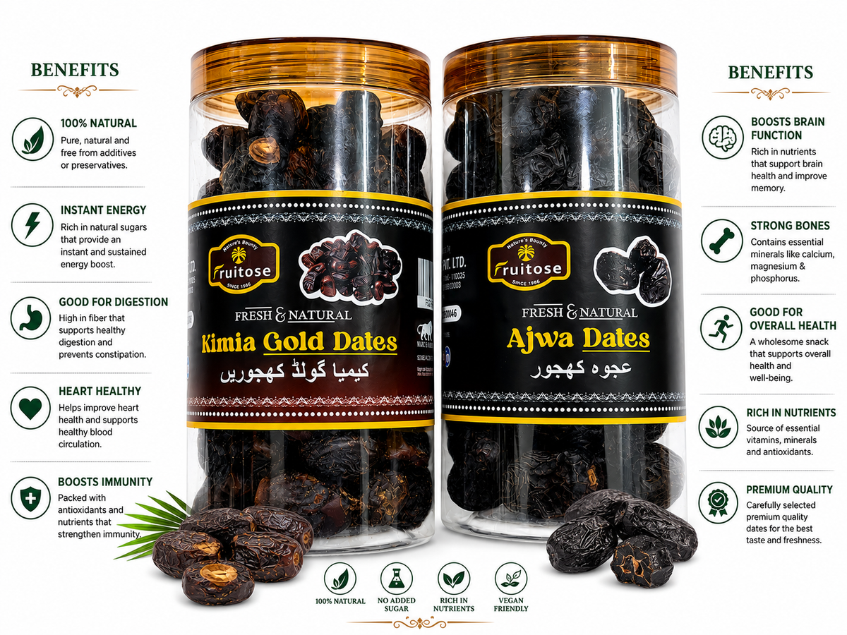 Premium Ajwa & Kimia Gold Dates Combo Pack | 500g + 500g (1Kg)