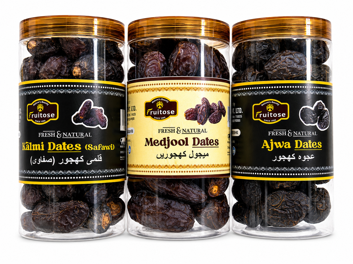 Premium Dates Collection – Ajwa, Medjool & Kalmi Dates (3 × 500g)