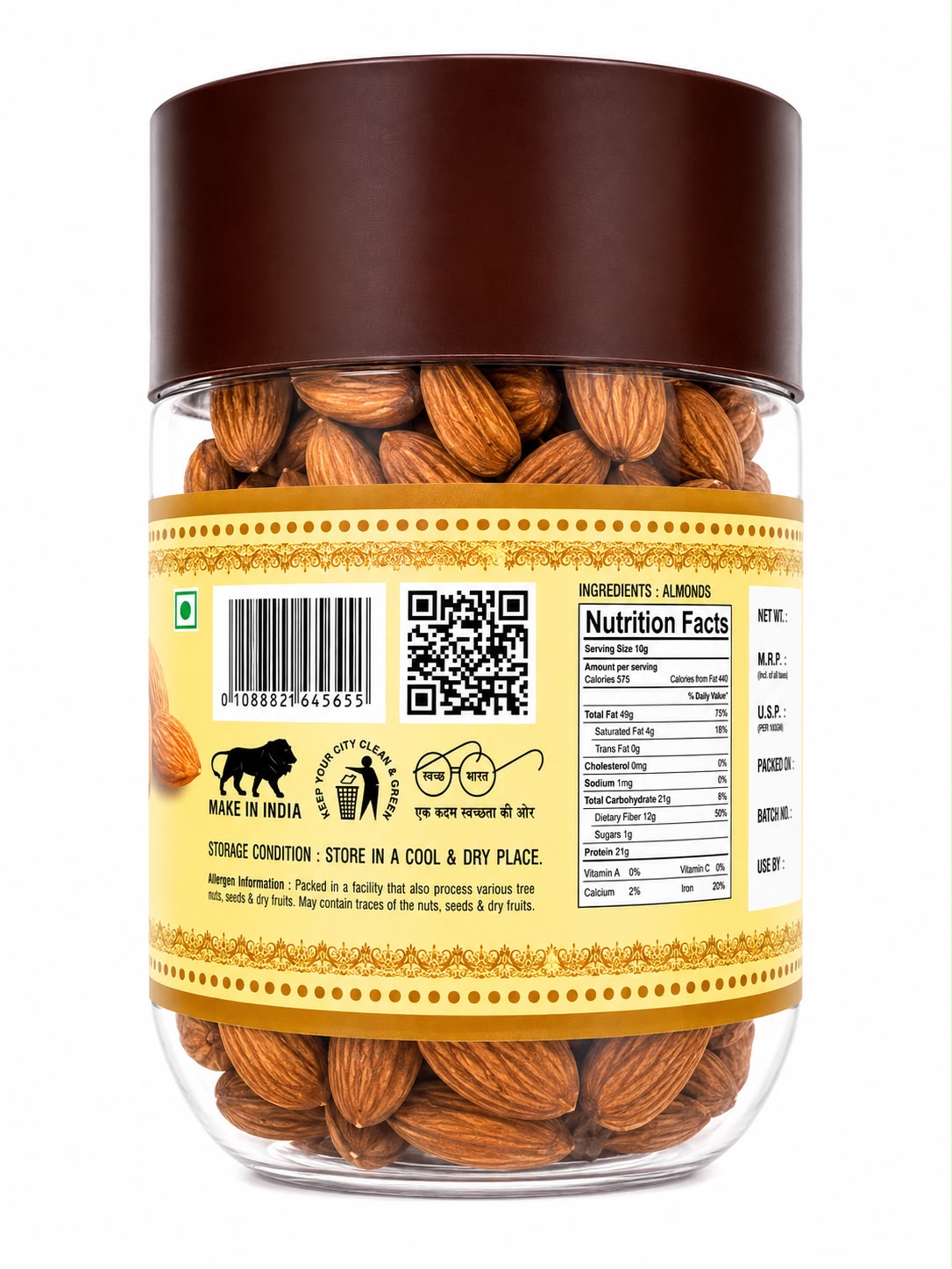 Pure Organic And Nutrient Rich Almond Non Pariel