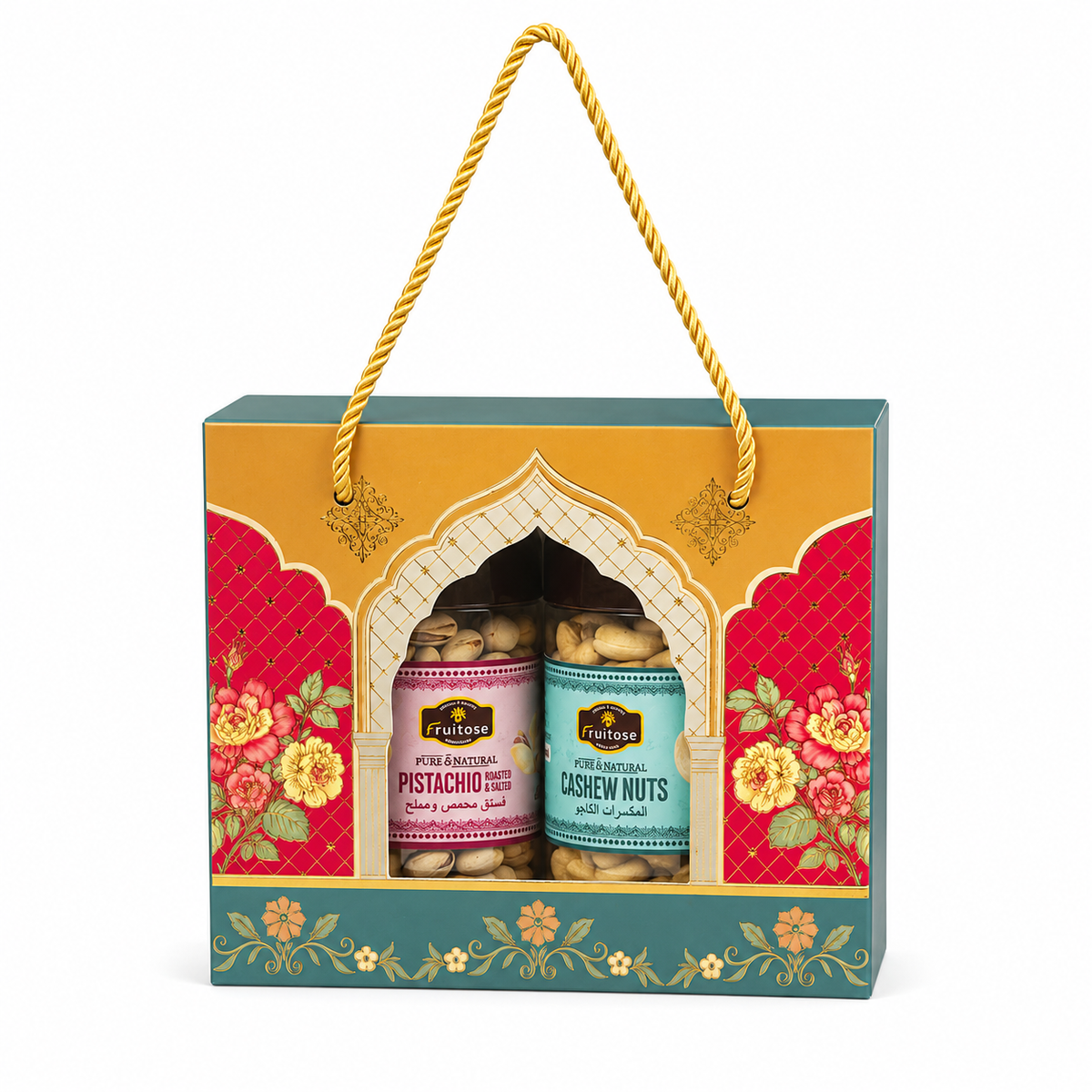 Premium Pistachio & Cashew Nuts Gift Hamper | Elegant Festive Dry Fruit Gift Box