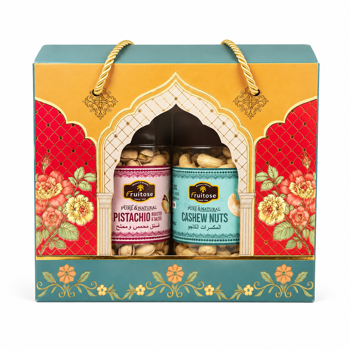 Premium Pistachio & Cashew Nuts Gift Hamper | Elegant Festive Dry Fruit Gift Box