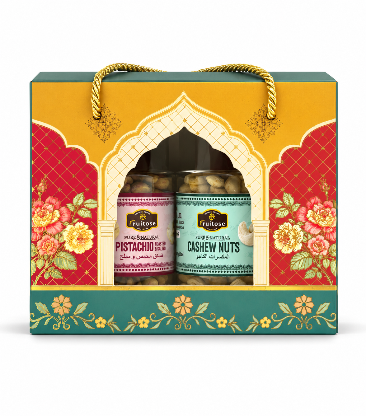 Premium Pistachio & Cashew Nuts Gift Hamper | Elegant Festive Dry Fruit Gift Box