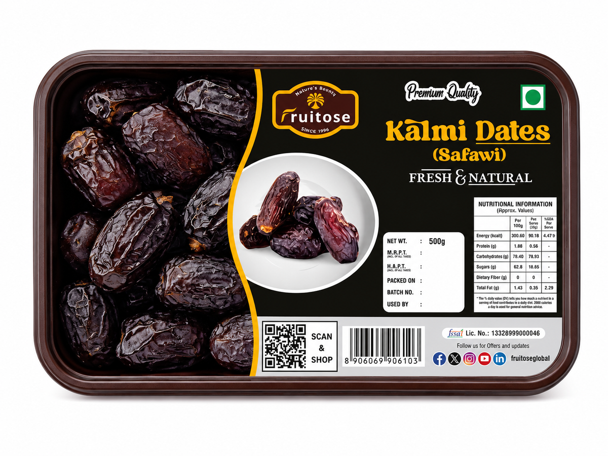 Premium Safawi (Kalmi) Dates | Authentic Saudi Dates | 500g