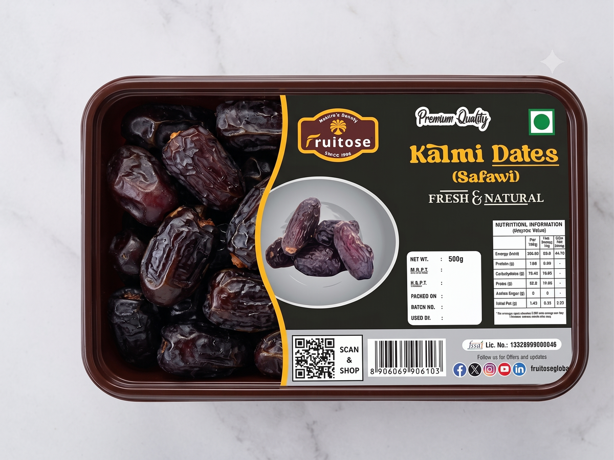 Premium Safawi (Kalmi) Dates | Authentic Saudi Dates | 500g