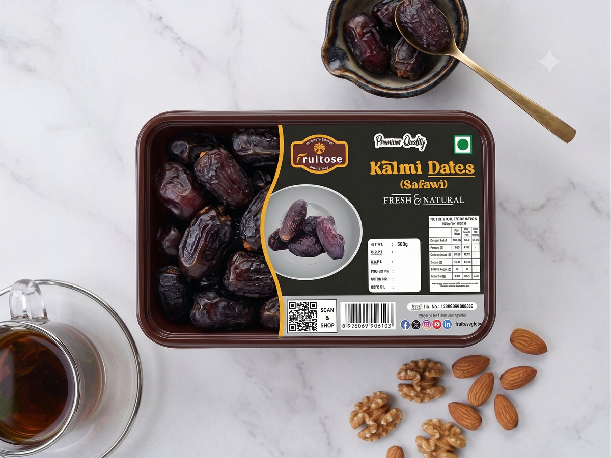 Premium Safawi (Kalmi) Dates | Authentic Saudi Dates | 500g