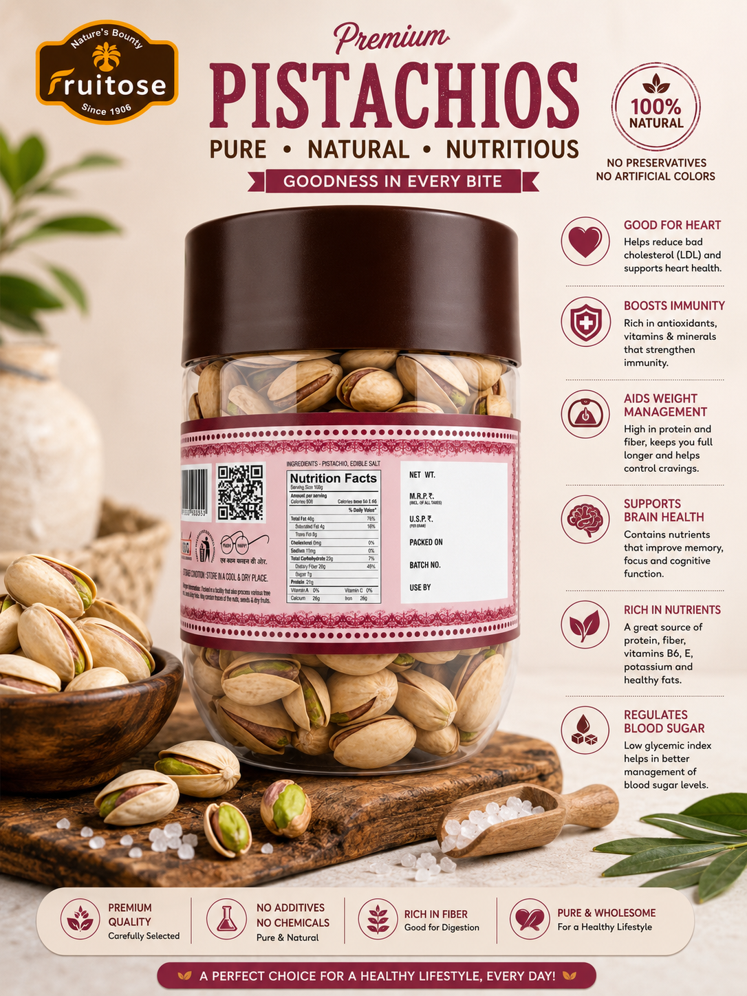 Premium Salted Pistachios | Naturally Crunchy & Delicious