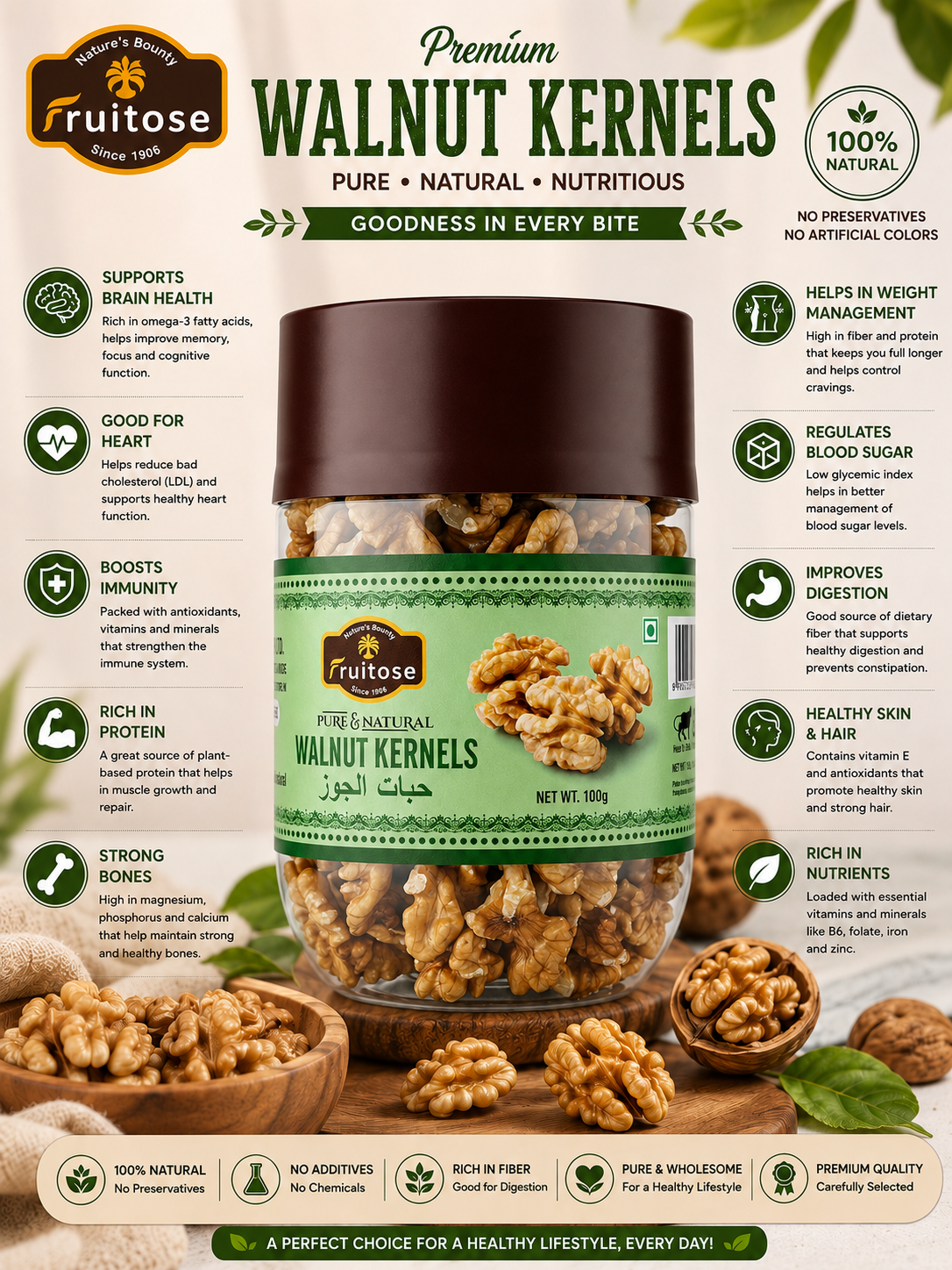 Premium Walnut Kernels (Akhrot Giri) | 100% Natural | 250g