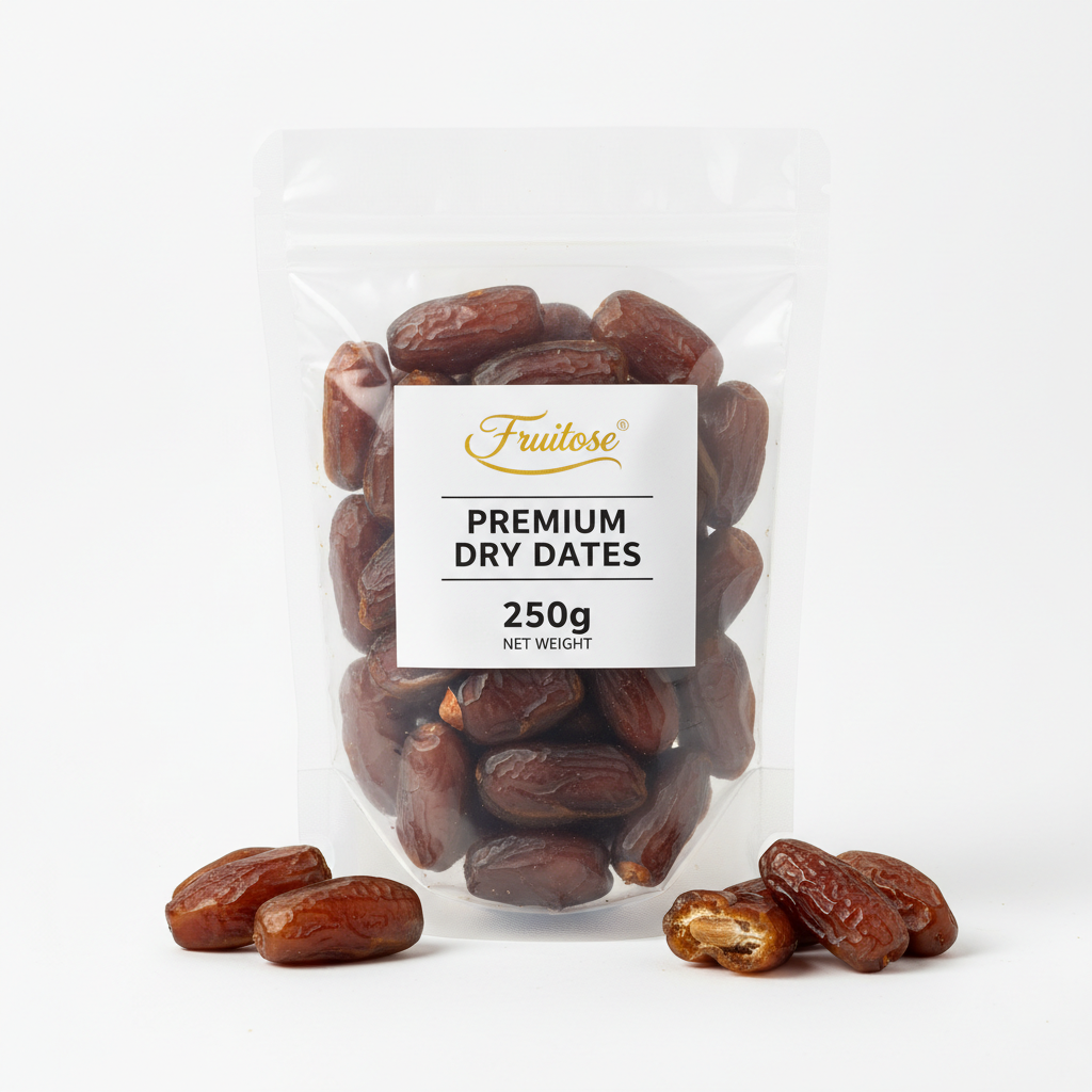 Dry Dates iske kao fruitose hai brand hai 250 hai